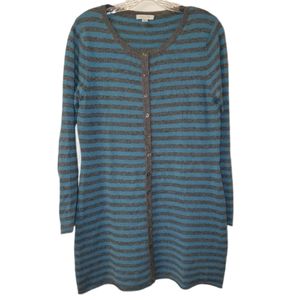 Garnet Hill striped cashmere cardigan